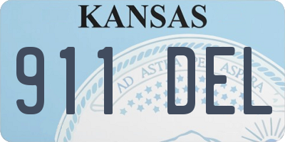 KS license plate 911DEL