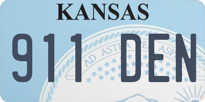 KS license plate 911DEN