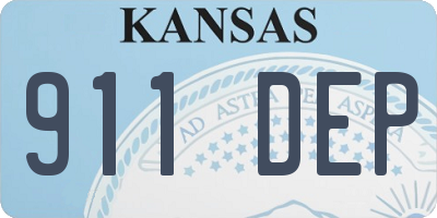 KS license plate 911DEP