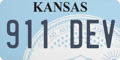 KS license plate 911DEV