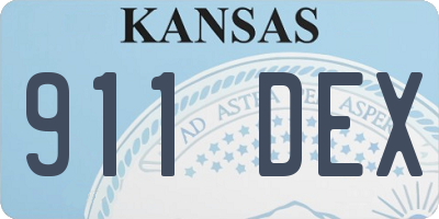 KS license plate 911DEX