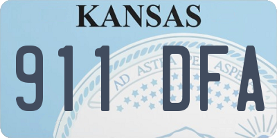 KS license plate 911DFA