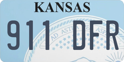 KS license plate 911DFR
