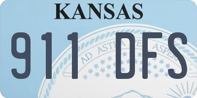 KS license plate 911DFS
