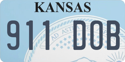 KS license plate 911DOB