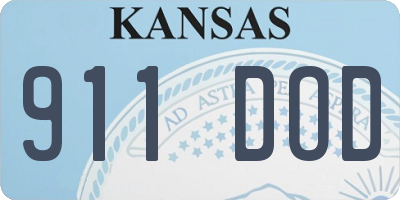 KS license plate 911DOD