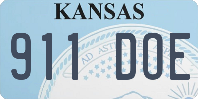 KS license plate 911DOE