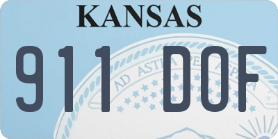 KS license plate 911DOF