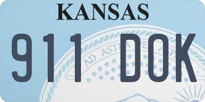 KS license plate 911DOK