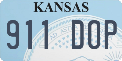 KS license plate 911DOP