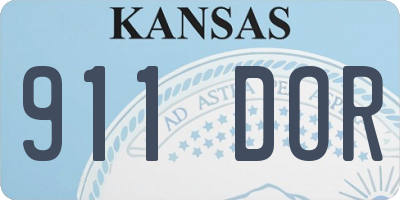 KS license plate 911DOR