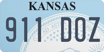 KS license plate 911DOZ