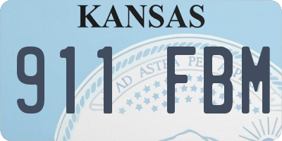KS license plate 911FBM