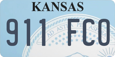 KS license plate 911FCO