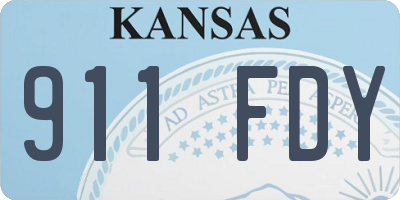 KS license plate 911FDY