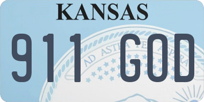 KS license plate 911GOD