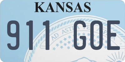KS license plate 911GOE