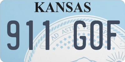 KS license plate 911GOF