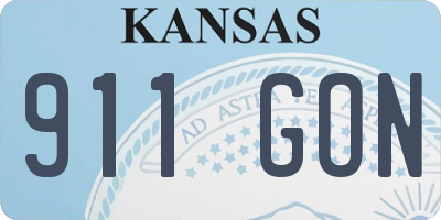 KS license plate 911GON