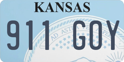 KS license plate 911GOY