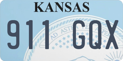 KS license plate 911GQX