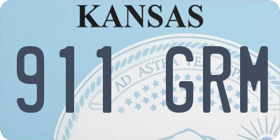 KS license plate 911GRM