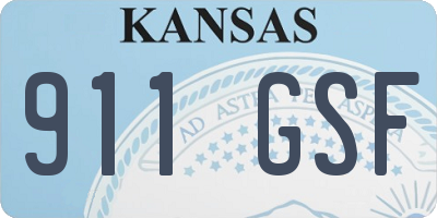 KS license plate 911GSF