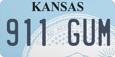 KS license plate 911GUM