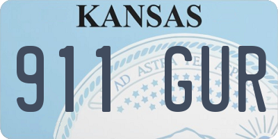KS license plate 911GUR