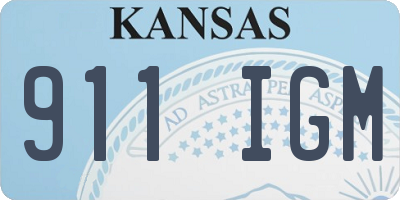KS license plate 911IGM