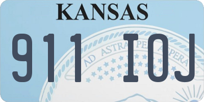 KS license plate 911IOJ
