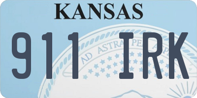 KS license plate 911IRK