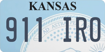 KS license plate 911IRO