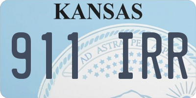 KS license plate 911IRR