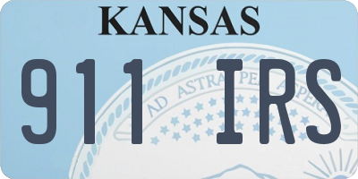 KS license plate 911IRS