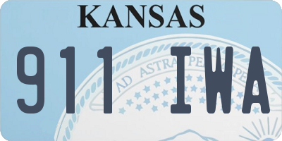 KS license plate 911IWA