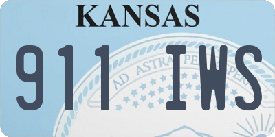 KS license plate 911IWS
