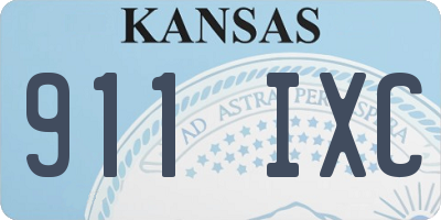 KS license plate 911IXC