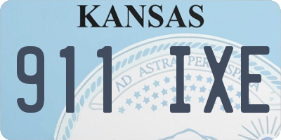 KS license plate 911IXE