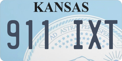 KS license plate 911IXT
