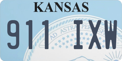 KS license plate 911IXW