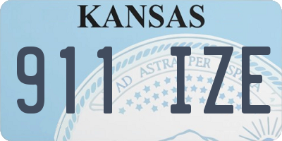 KS license plate 911IZE