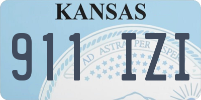 KS license plate 911IZI