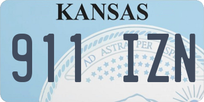 KS license plate 911IZN