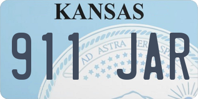 KS license plate 911JAR