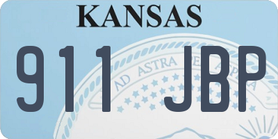 KS license plate 911JBP