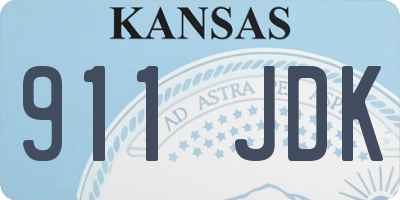 KS license plate 911JDK