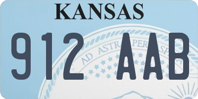 KS license plate 912AAB