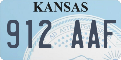 KS license plate 912AAF