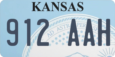 KS license plate 912AAH